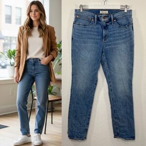 Madewell Tomboy Straight‎ Jeans in Glover Wash size 29